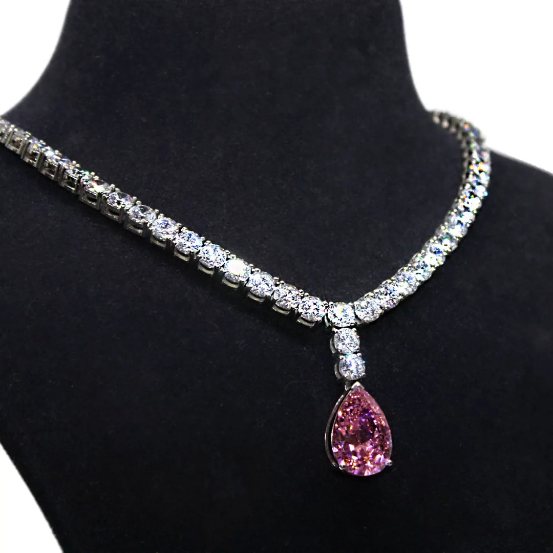Pink Panther Tennis Necklace