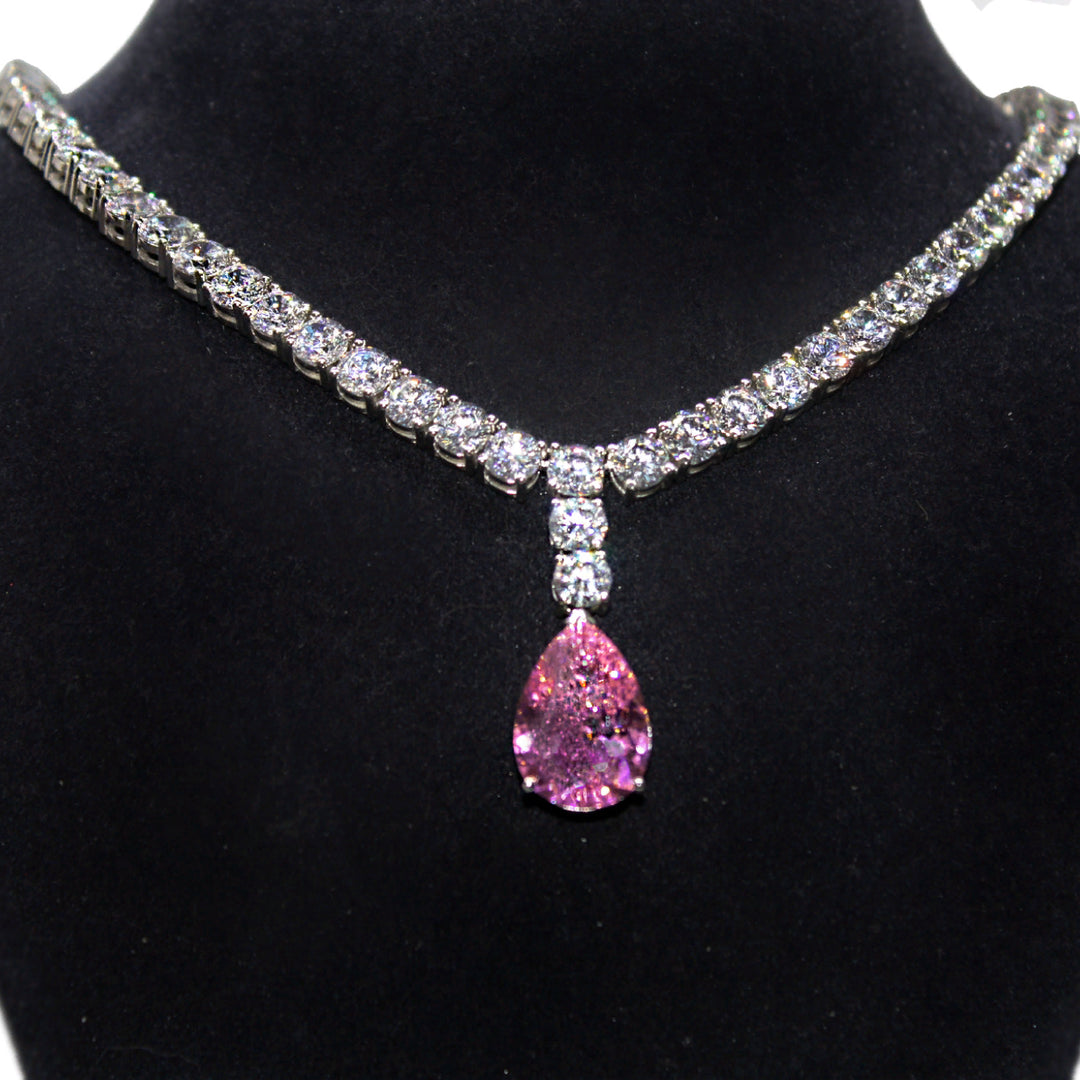Pink Panther Tennis Necklace