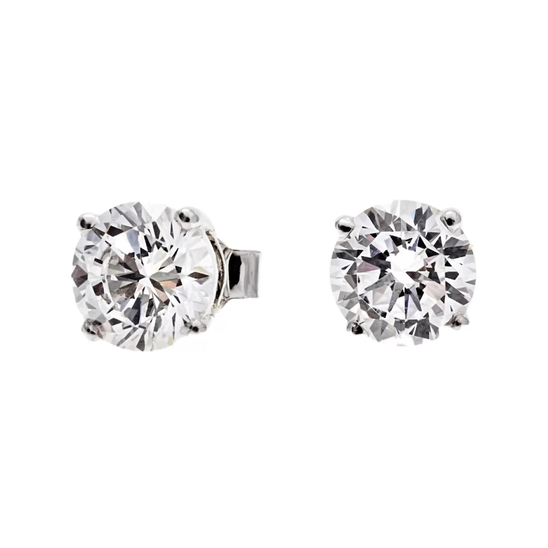 Round Brilliant Stud Earrings