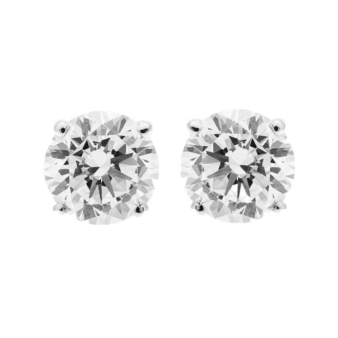 Round Brilliant Stud Earrings