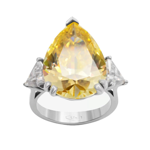 Yellow Pear-Shaped Ring