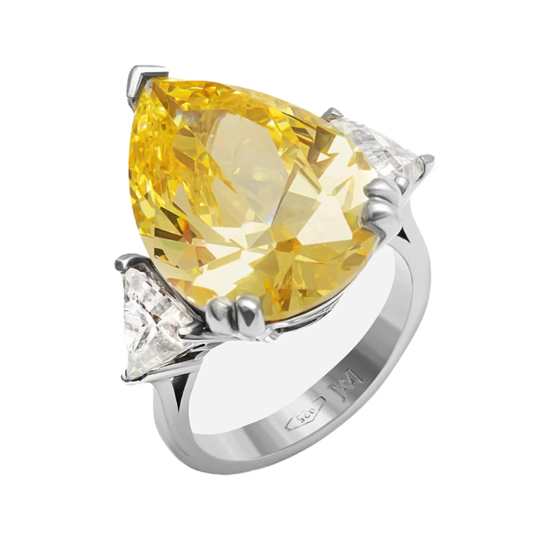 Yellow Pear-Shaped Ring
